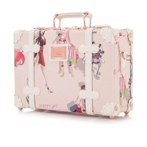Pink and White Travel Bags with Playful Illustrations
